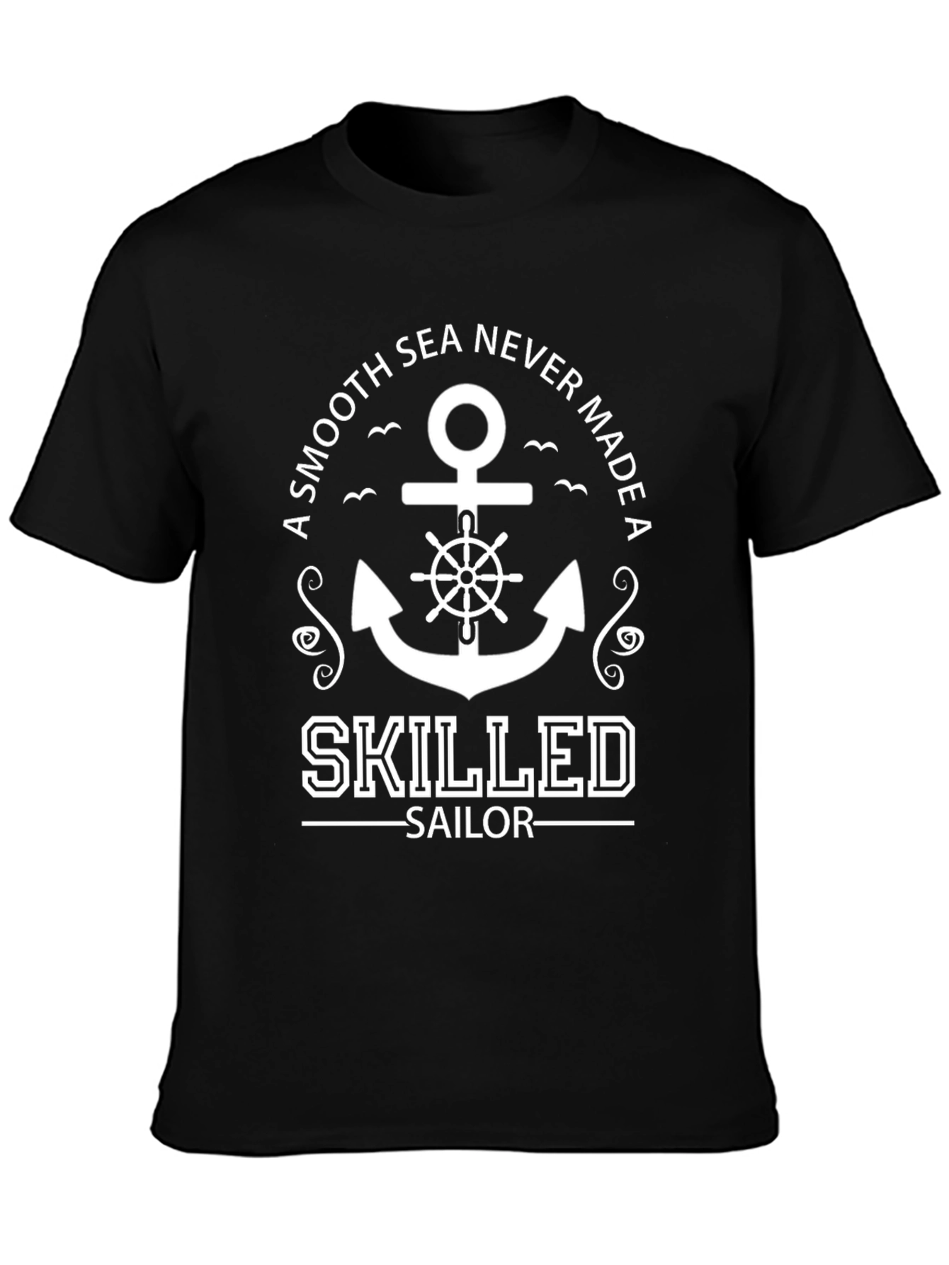 Skilled Sailor Anchor Graphic Black T-Shirt