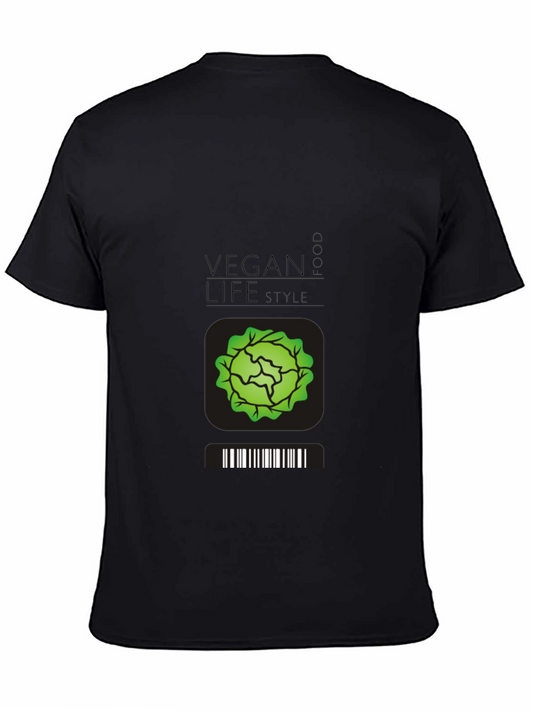 Vegan Lifestyle T-Shirt - Black Cabbage Design