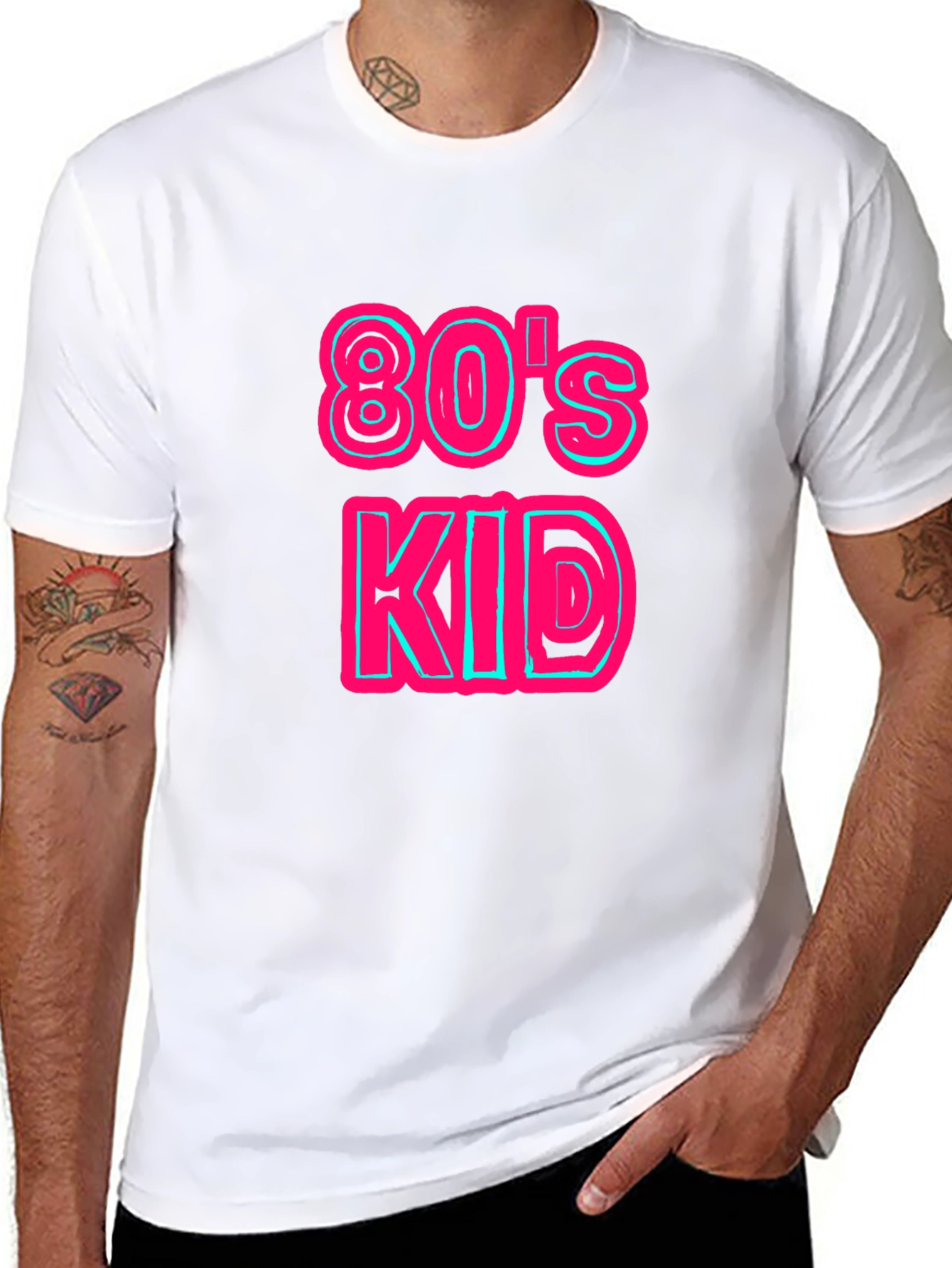 Retro 80s Kid Graphic Tee - Black