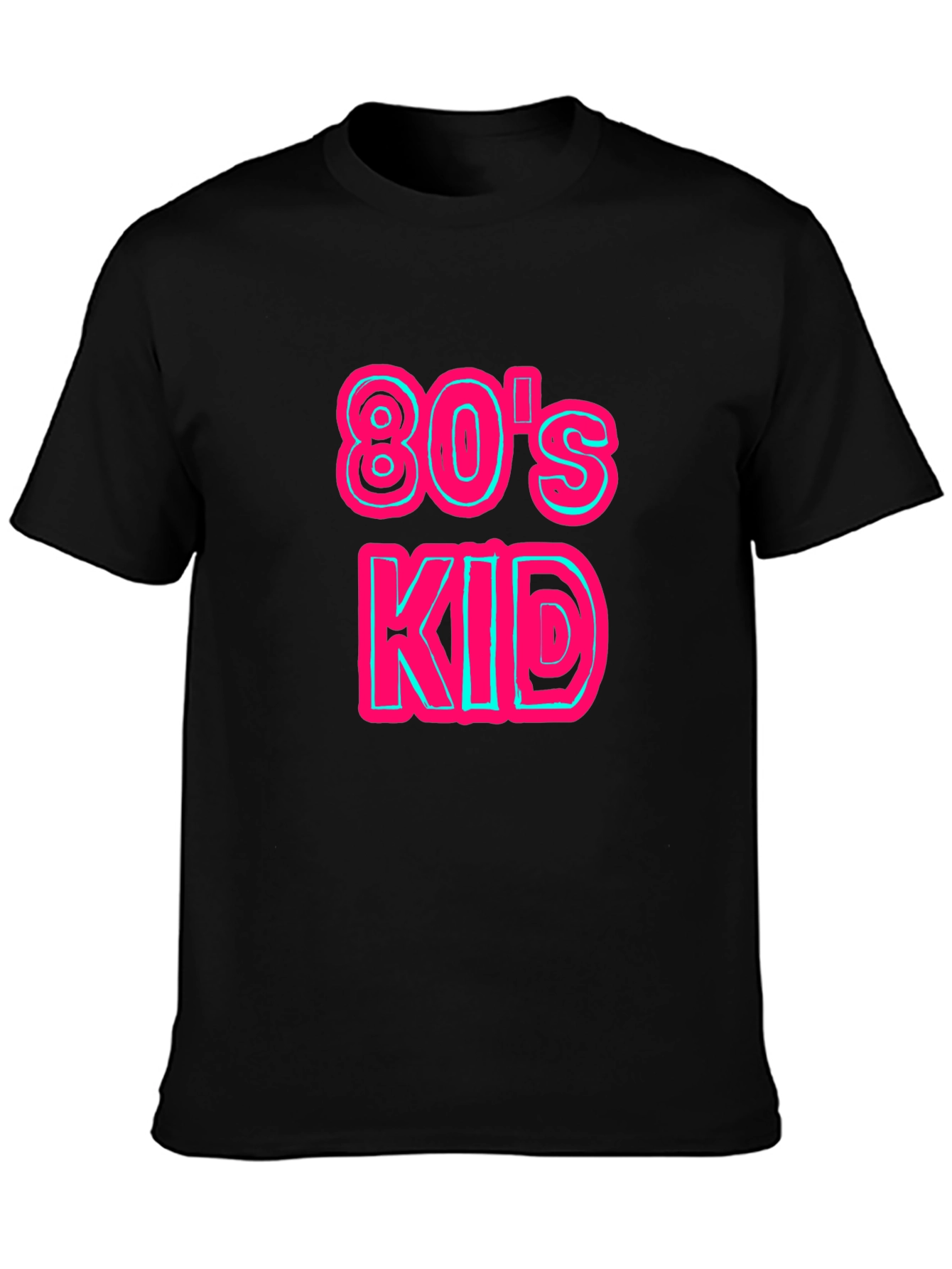 Retro 80s Kid Graphic Tee - Black