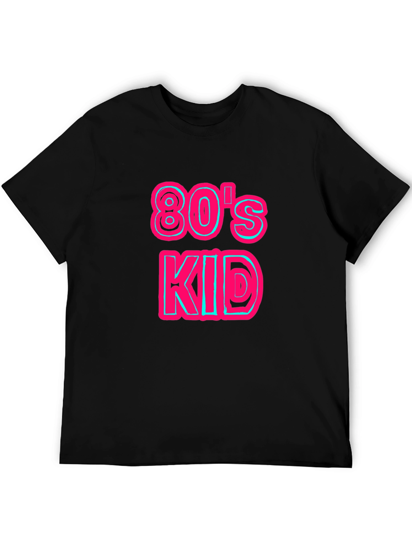 Retro 80s Kid Graphic Tee - Black