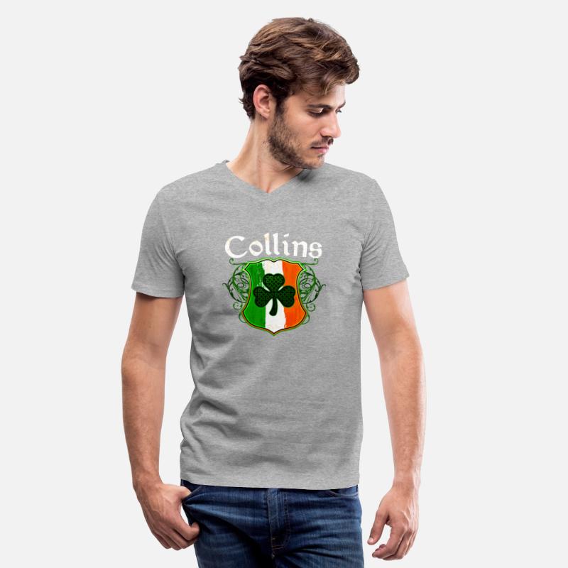 Collins Irish Surname Ireland Flag Shield Shamrock