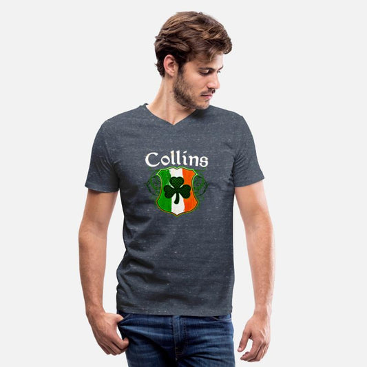 Collins Irish Surname Ireland Flag Shield Shamrock