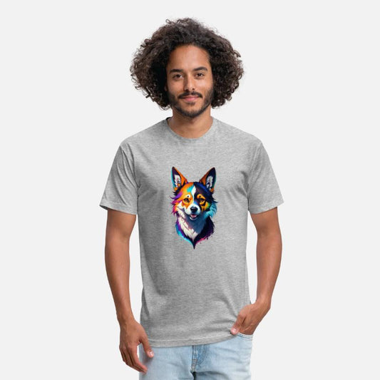 colorful rainbow realistic corgi dog design