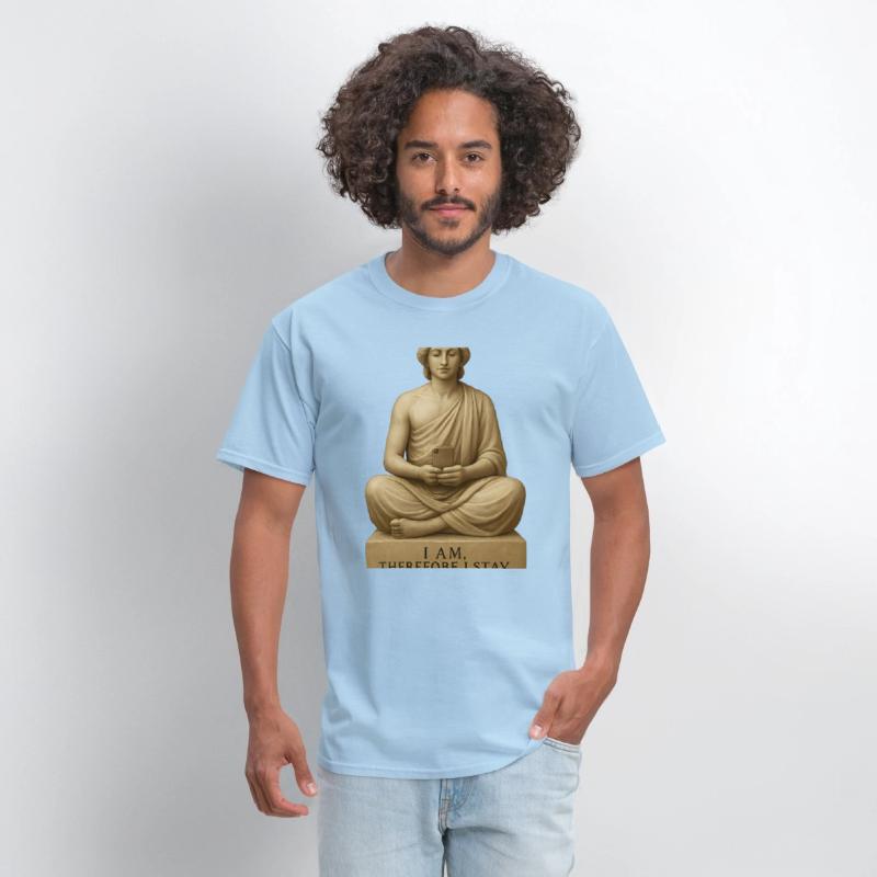 Contemplative Buddha with Smartphone