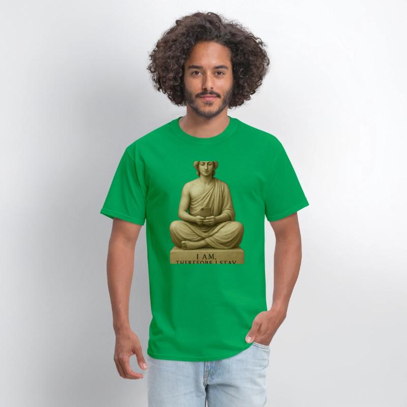 Contemplative Buddha with Smartphone