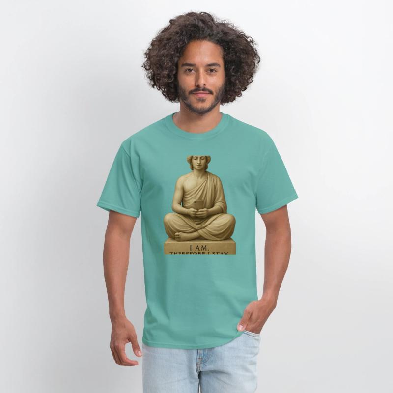 Contemplative Buddha with Smartphone