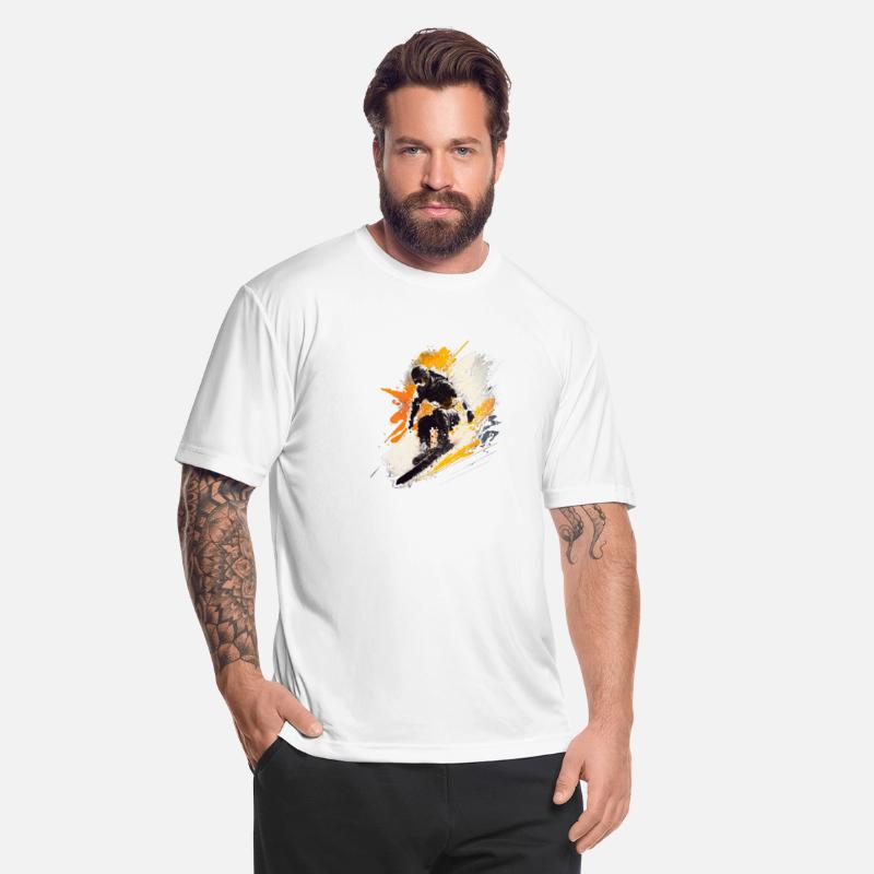 cool skier riding through the powder