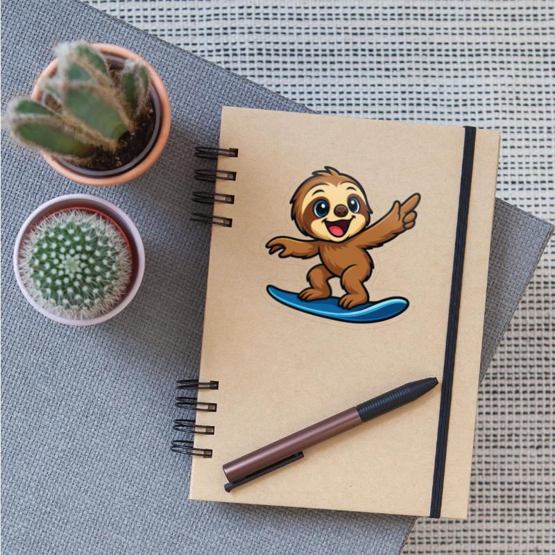 Cool sloth surfer beach outfit for kids