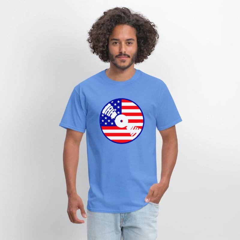 Cool USA Flag America Vinyl Music Record DJ Party