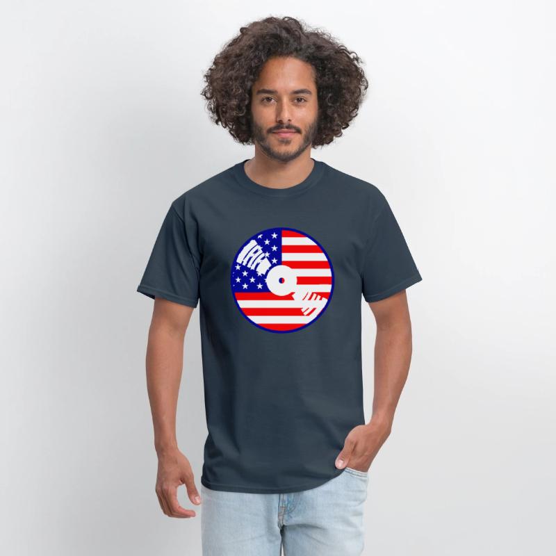 Cool USA Flag America Vinyl Music Record DJ Party