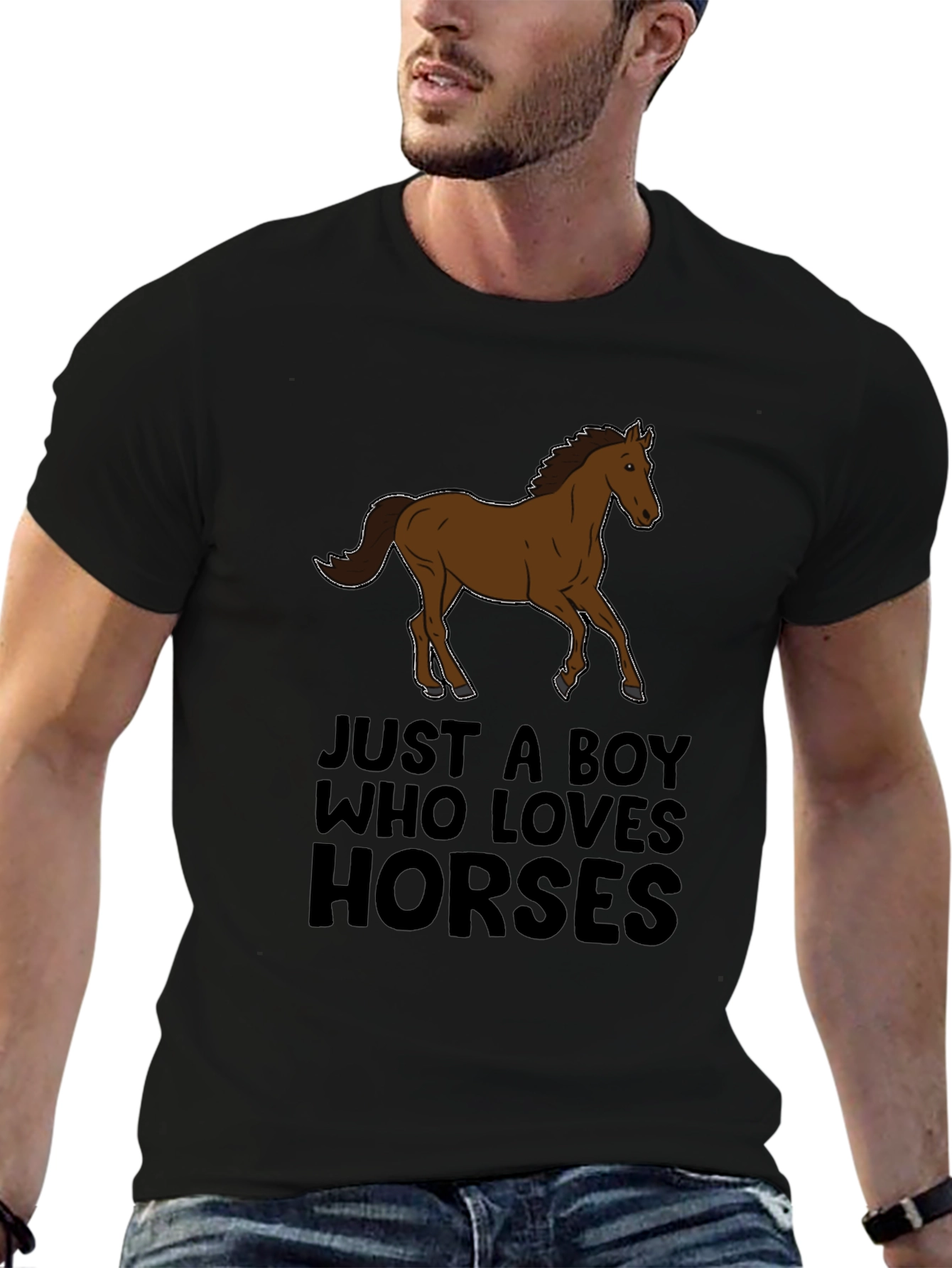 Boy Who Loves Horses Graphic Tee