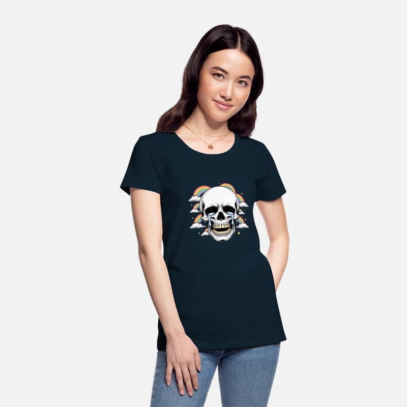 Crying Skull with Rainbows – Dark Humor Aesthetic