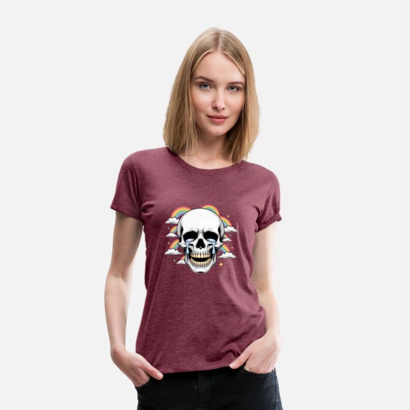 Crying Skull with Rainbows – Dark Humor Aesthetic