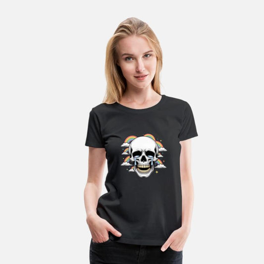 Crying Skull with Rainbows – Dark Humor Aesthetic