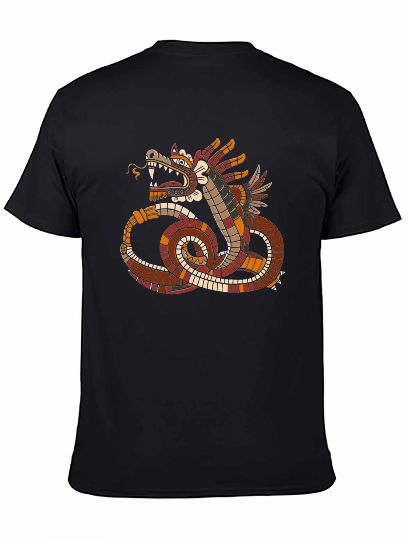 Aztec Serpent Graphic Tee - Stylish Black T-Shirt