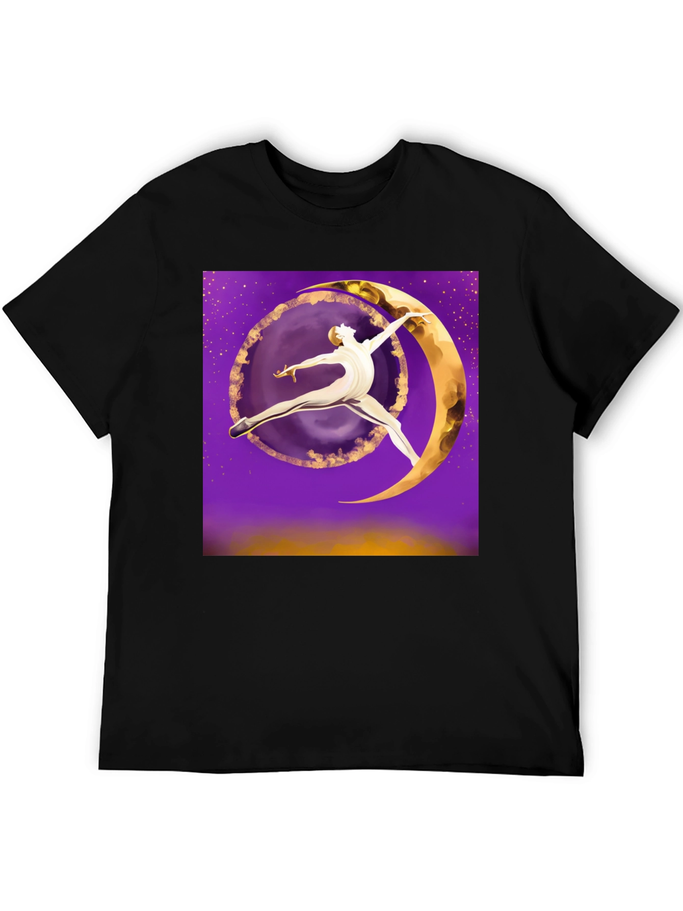 Celestial Dancer Graphic Tee - Unique Moon Art T-Shirt