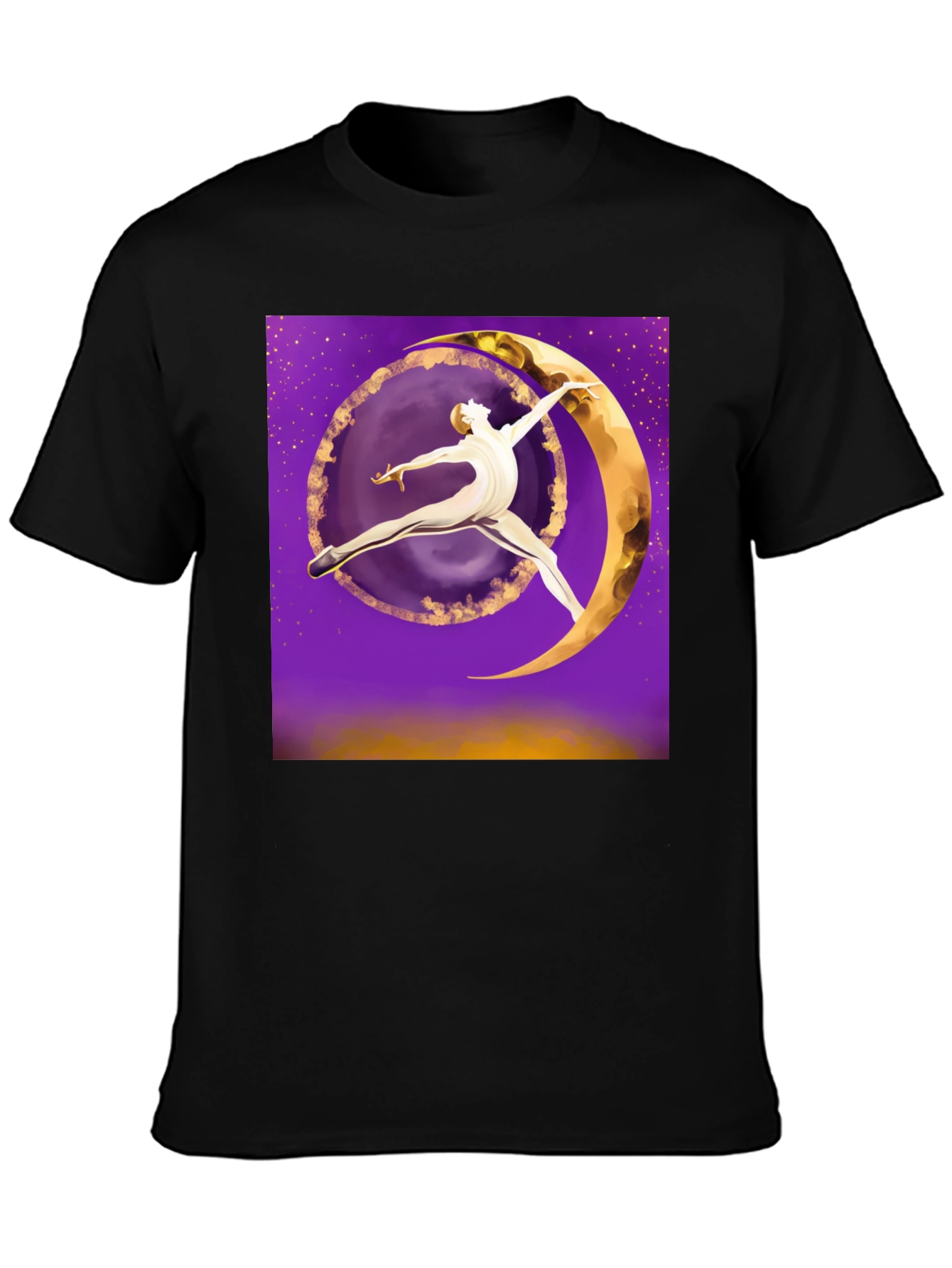 Celestial Dancer Graphic Tee - Unique Moon Art T-Shirt