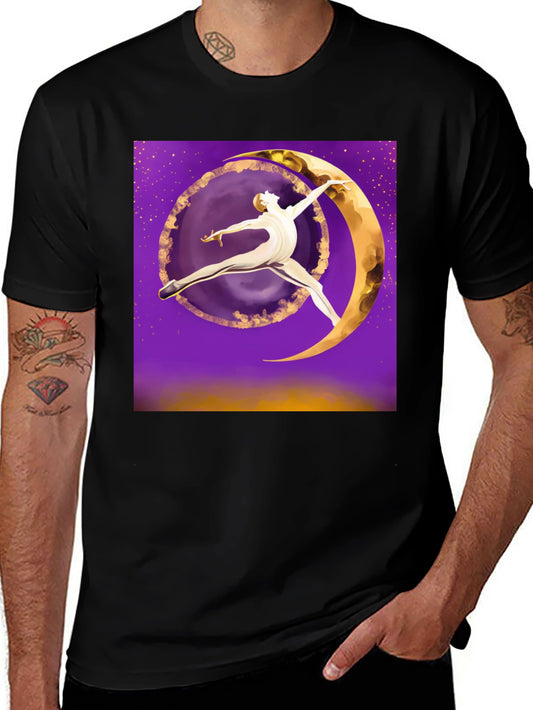 Celestial Dancer Graphic Tee - Unique Moon Art T-Shirt