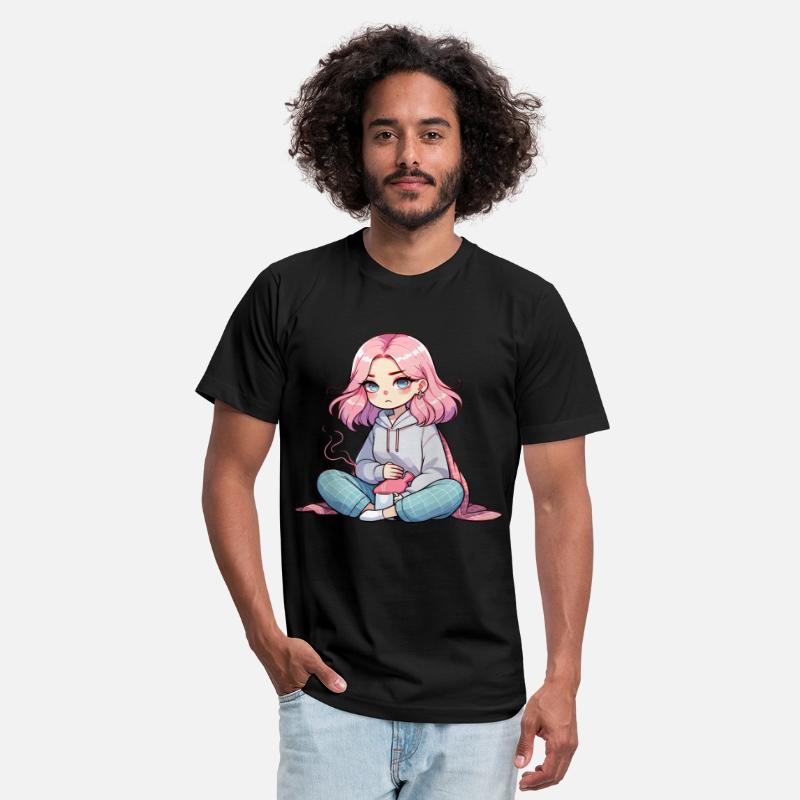 Cute Anime Girl with Coffee and Cozy Blanket