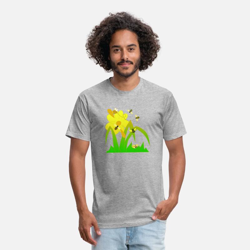 Cute bees and yellow flower.Yellow green beauty.
