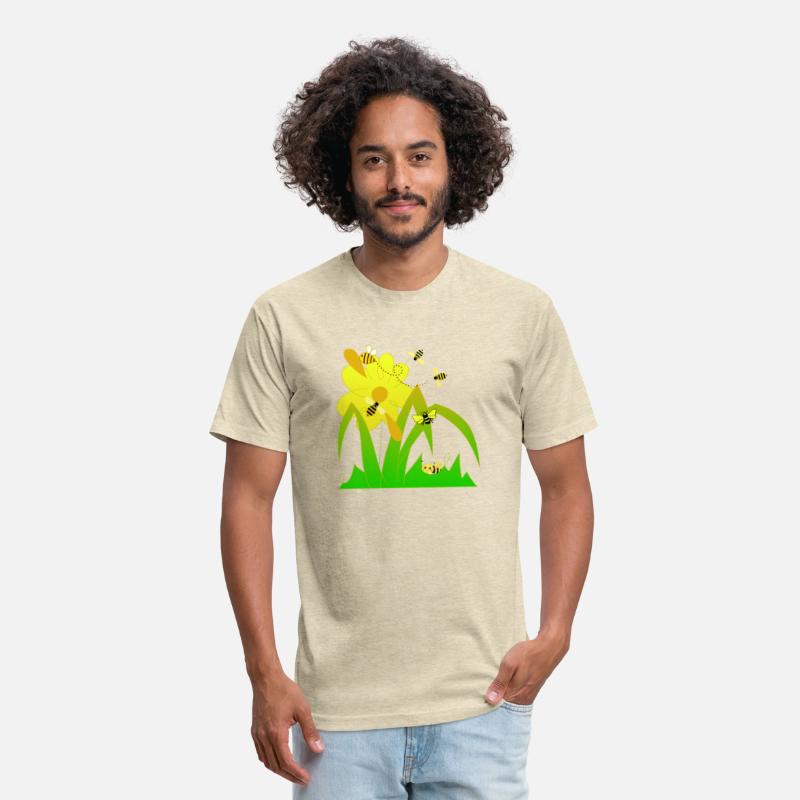 Cute bees and yellow flower.Yellow green beauty.