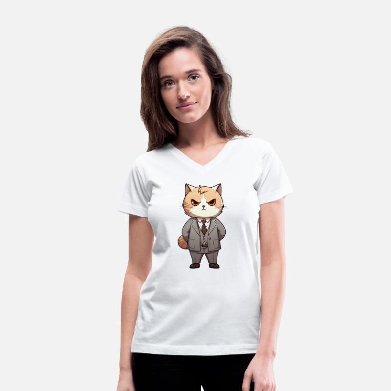 cute cartoon anime cat wearing suit