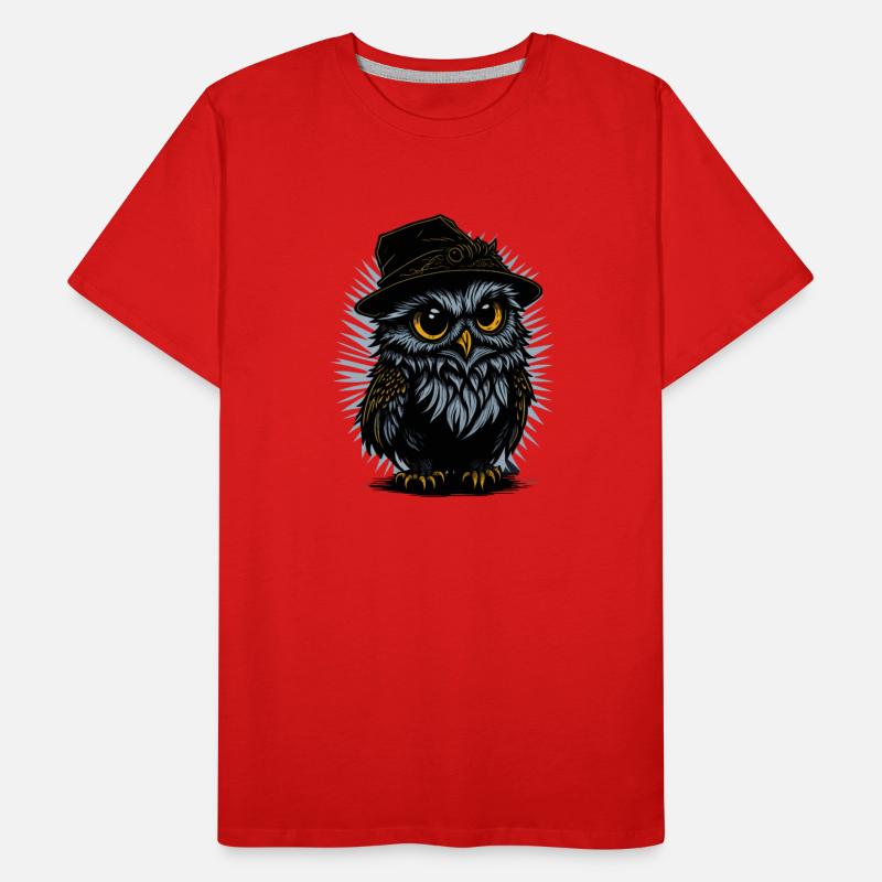 Cute Owl Wearing Hat - Blue Spikes Background