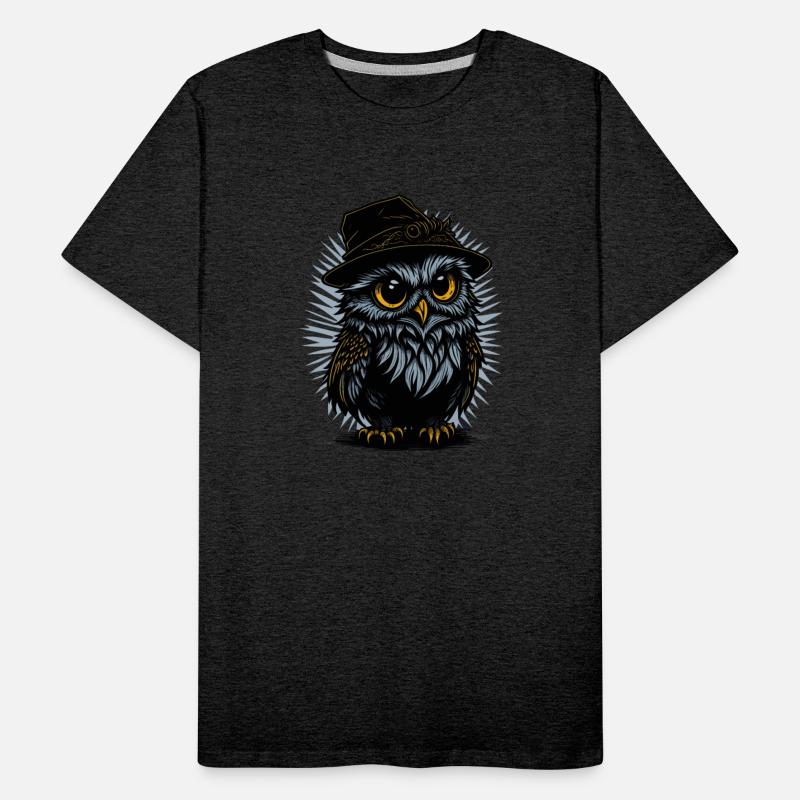 Cute Owl Wearing Hat - Blue Spikes Background