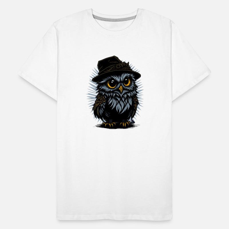 Cute Owl Wearing Hat - Blue Spikes Background