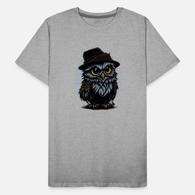 Cute Owl Wearing Hat - Blue Spikes Background