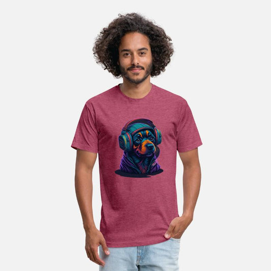 Cute Rottweiler Dog Wearing Headset for Gamer