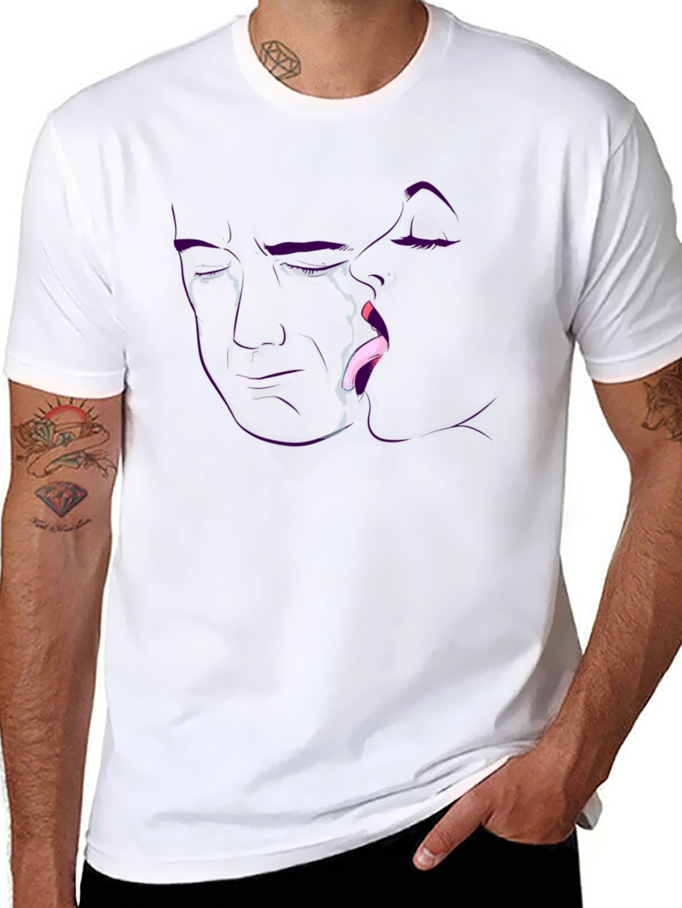 Bold Graphic Tee - Kissing Outline