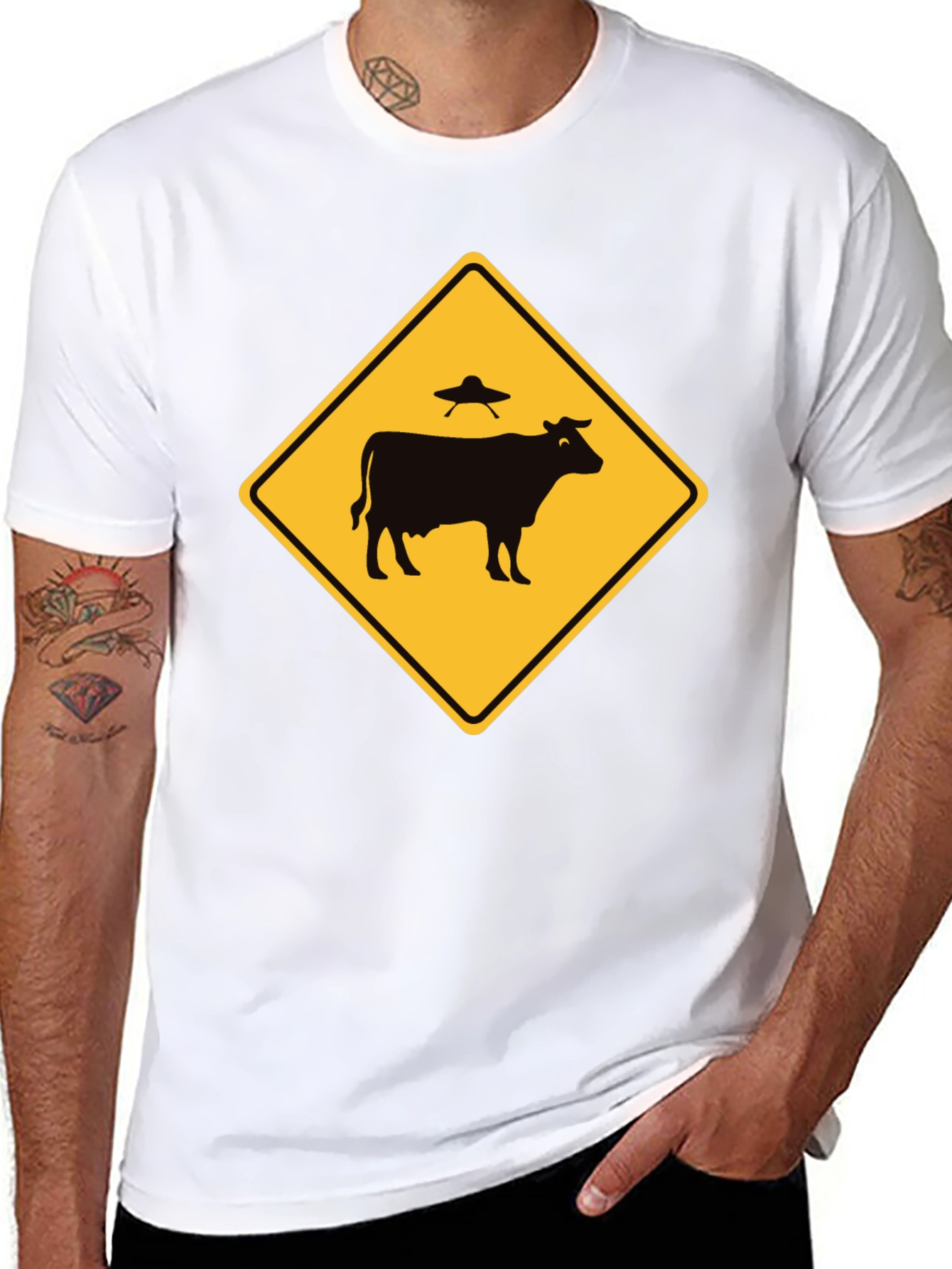 Alien Cow Abduction T-Shirt - Funny UFO Tee