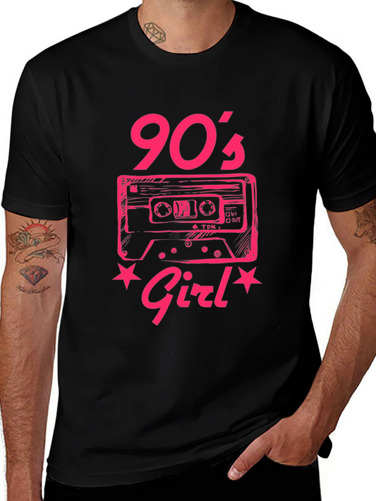 90s Girl Cassette Tape Graphic Tee - Vintage Style