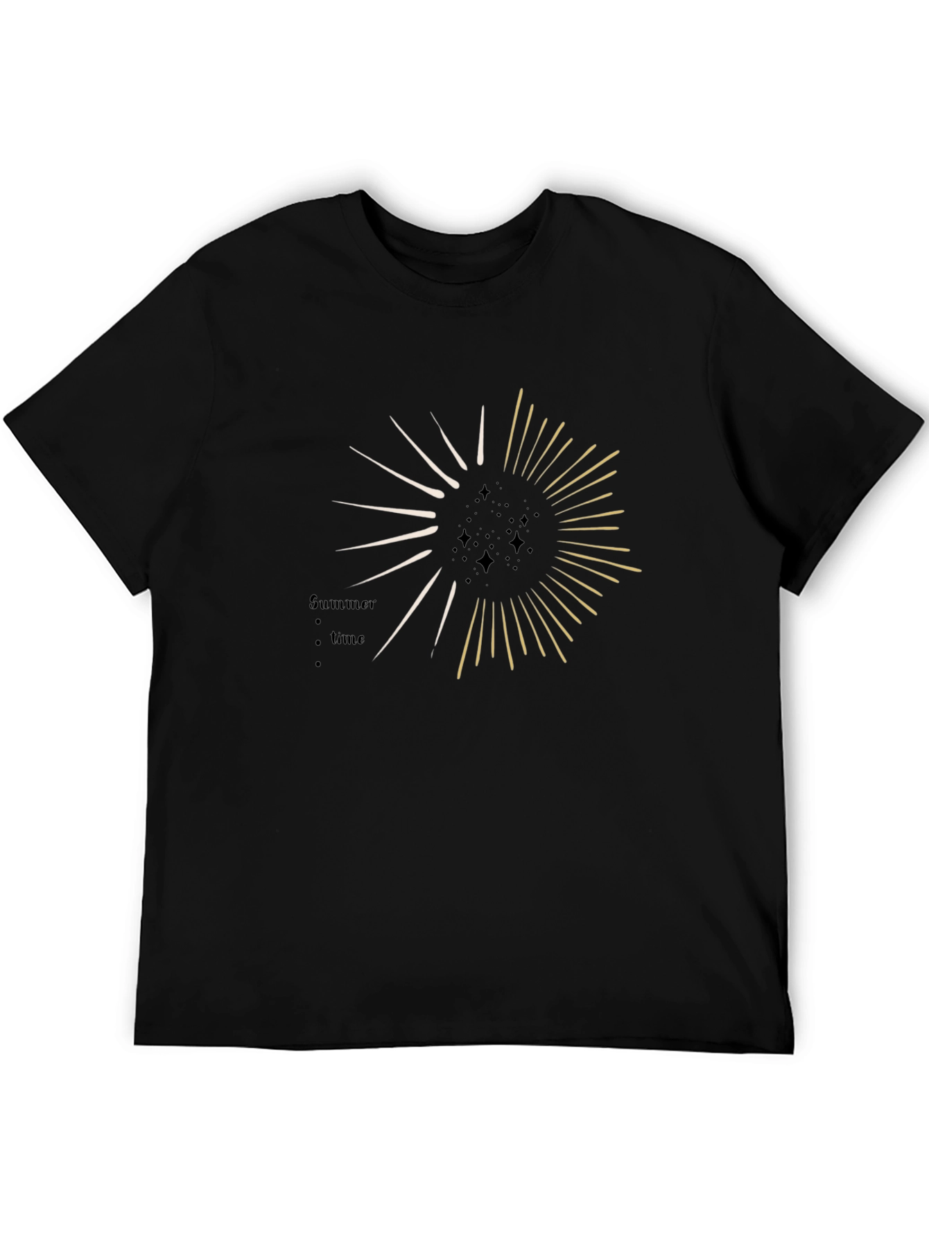 Summer Time Sunburst Graphic Tee - Black