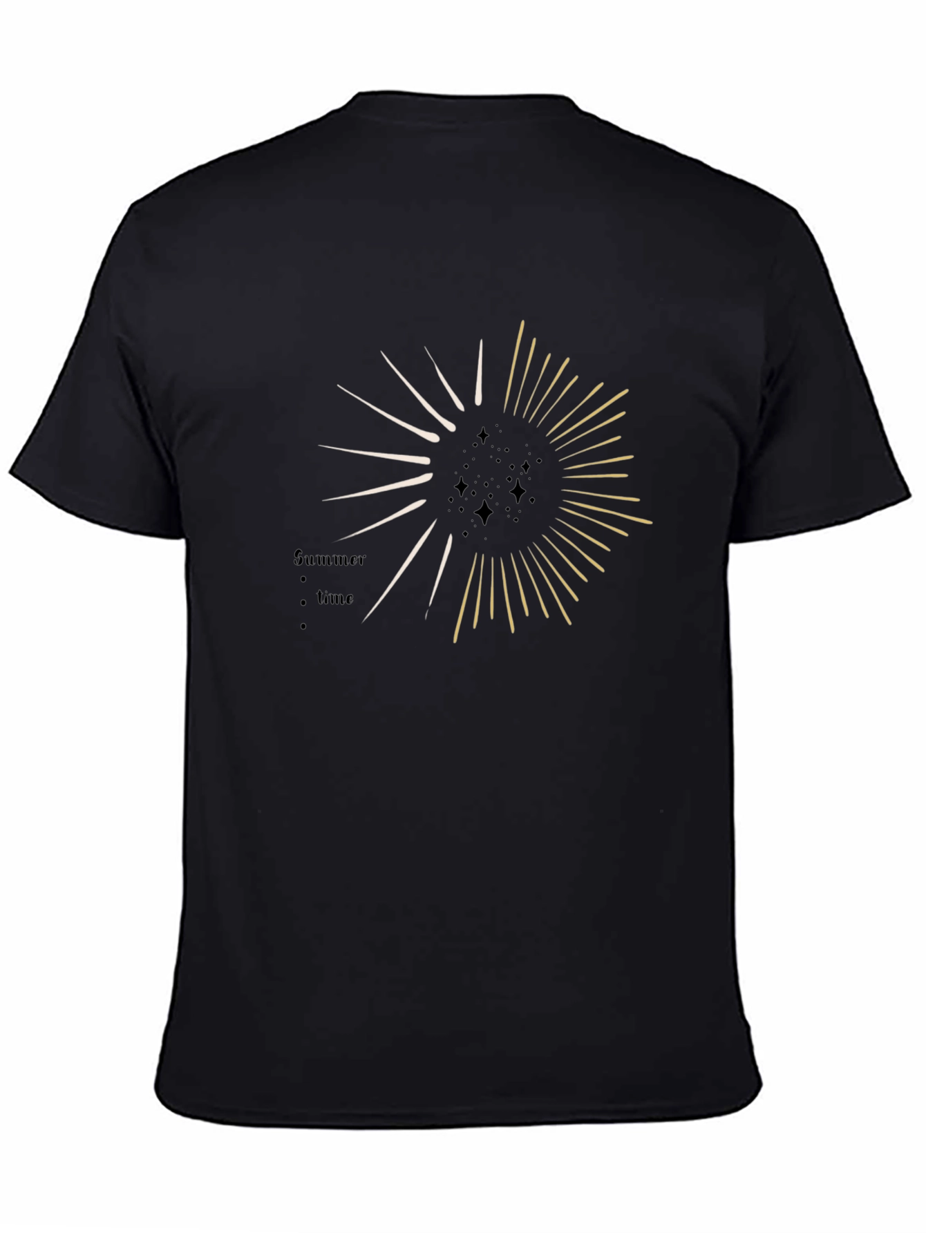 Summer Time Sunburst Graphic Tee - Black