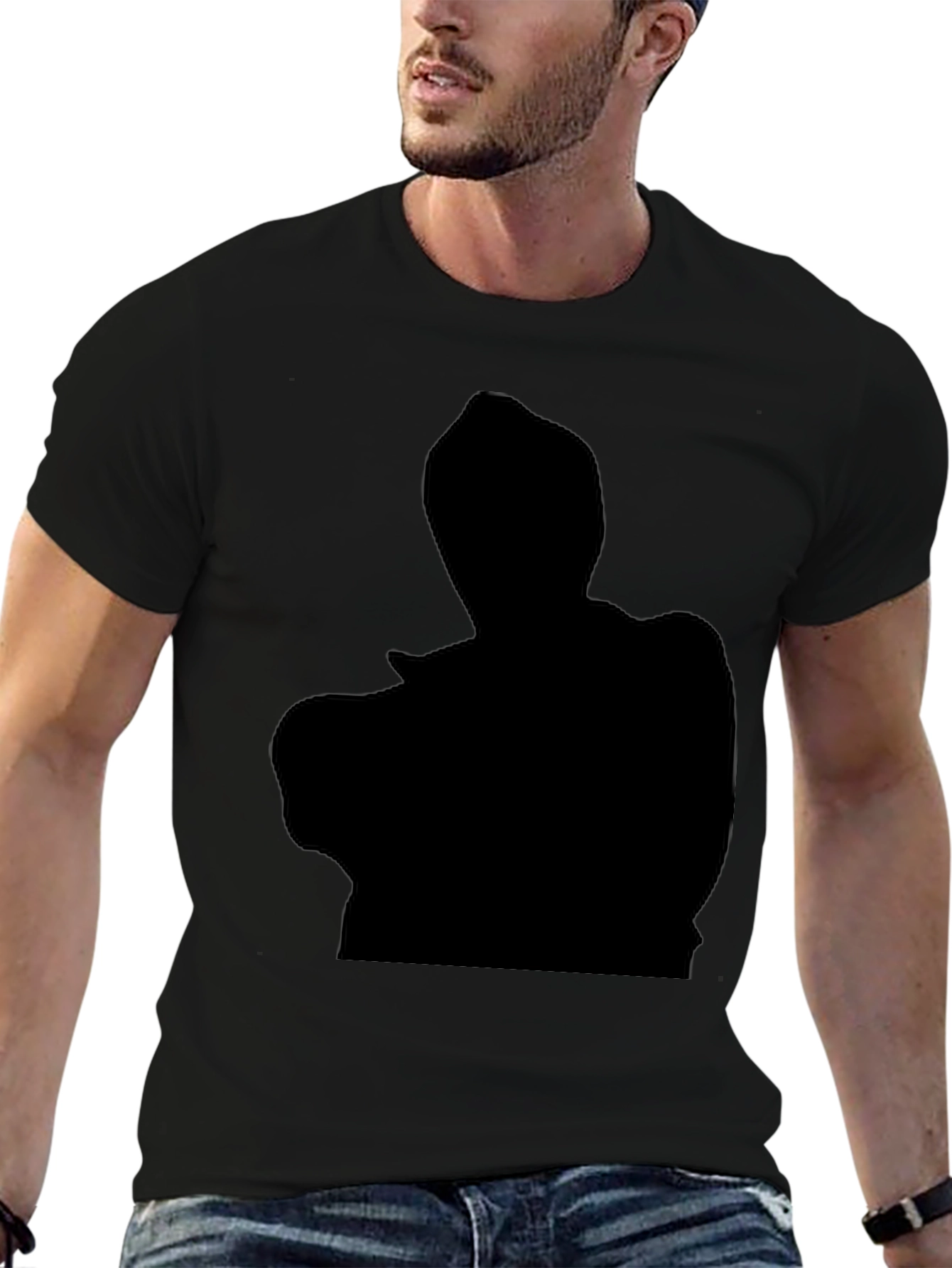 Black Silhouette Graphic Tee - Mens Casual T-Shirt