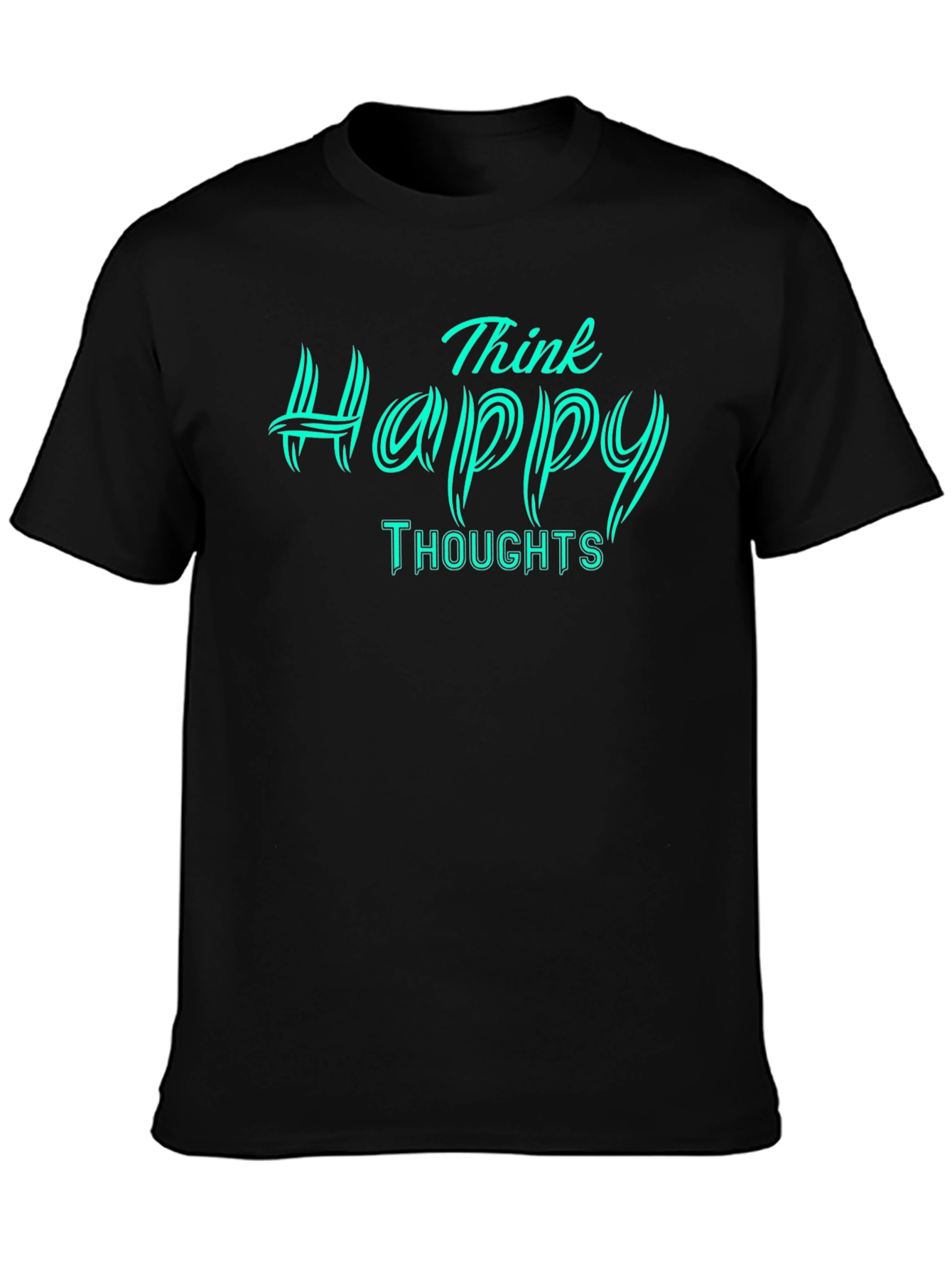 Think Happy Thoughts Graphic T-Shirt - Black