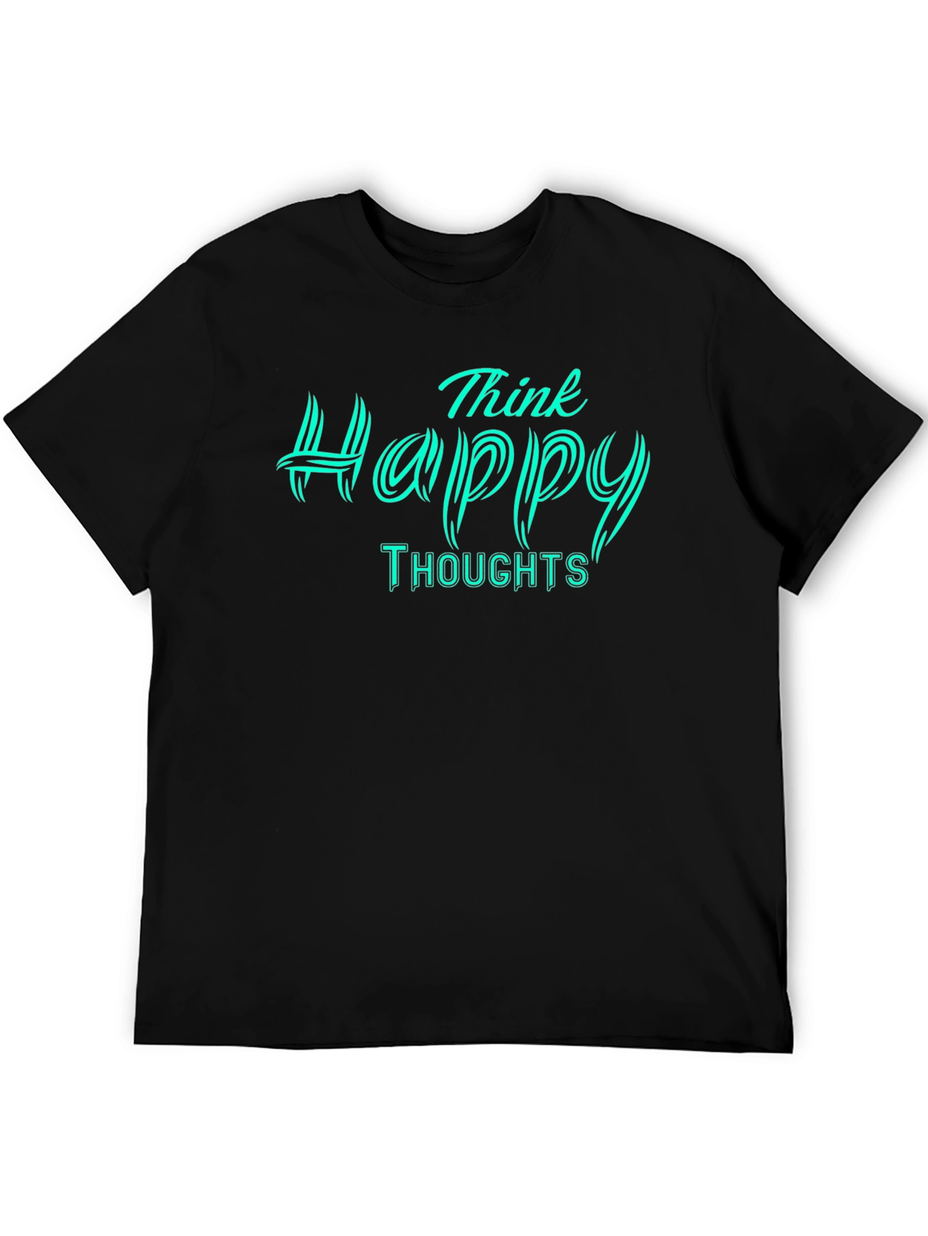 Think Happy Thoughts Graphic T-Shirt - Black