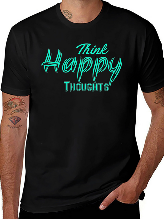 Think Happy Thoughts Graphic T-Shirt - Black