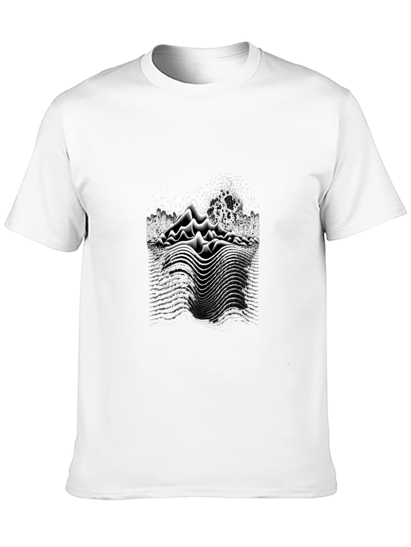 Abstract Wave Black T-Shirt
