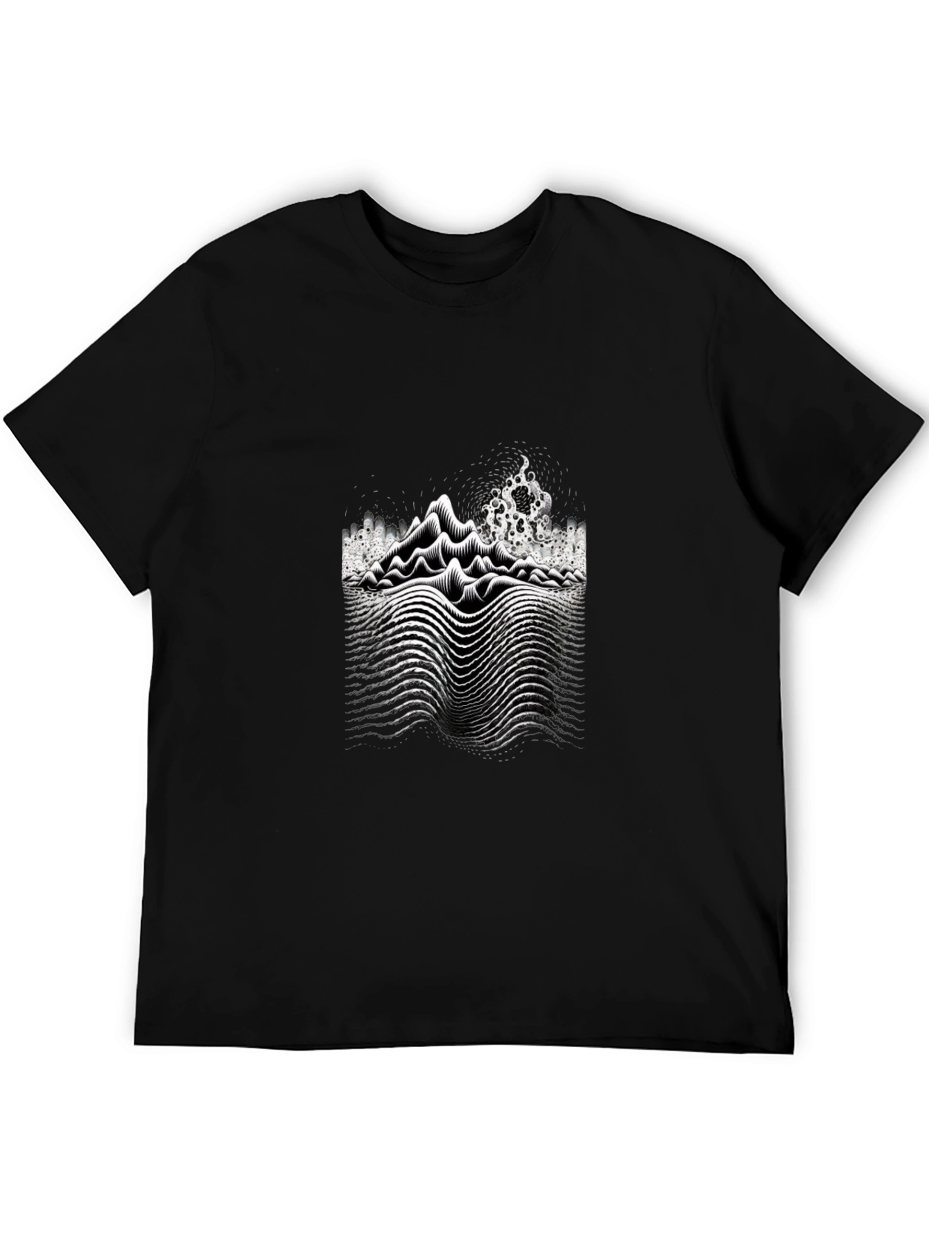 Abstract Wave Black T-Shirt