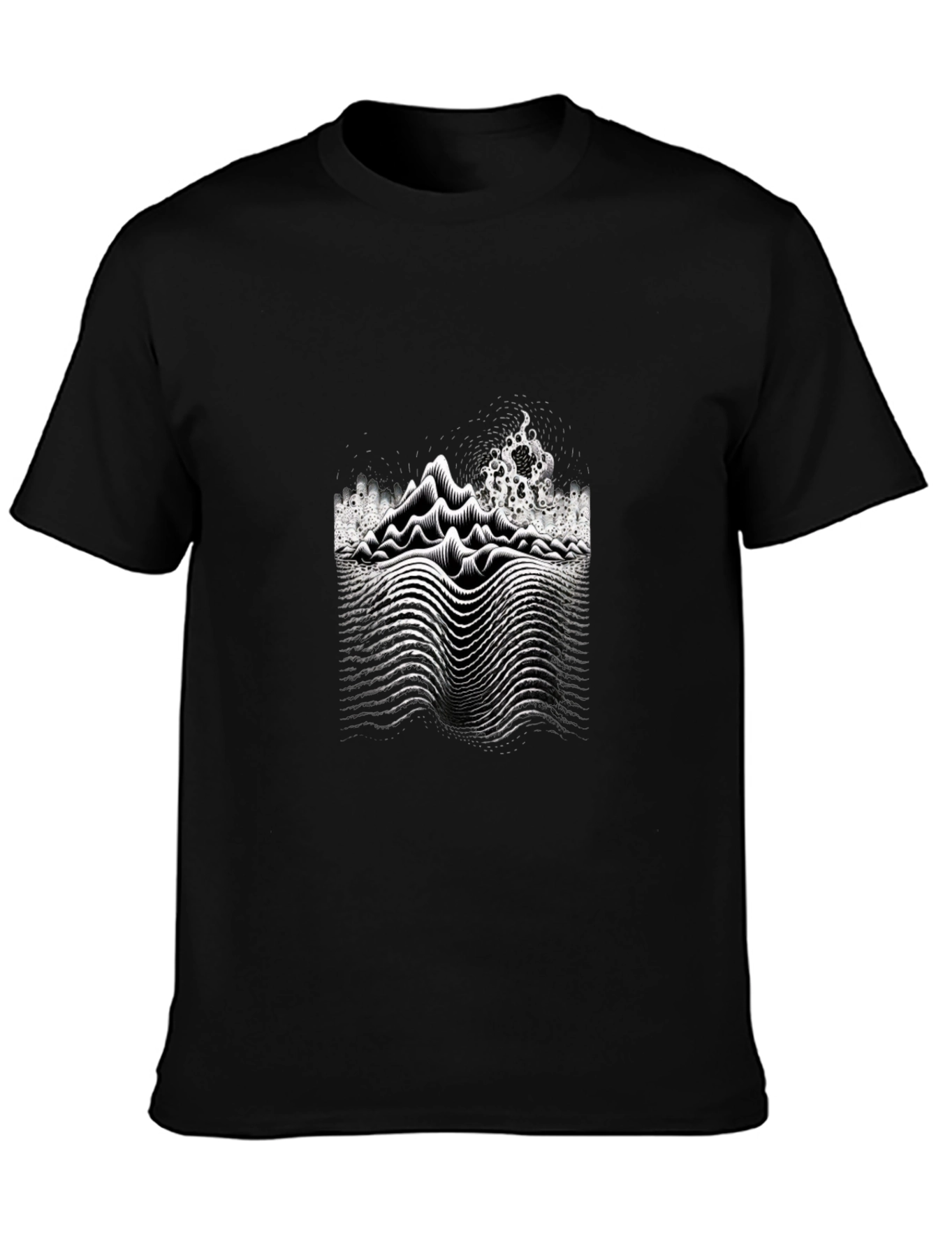 Abstract Wave Black T-Shirt