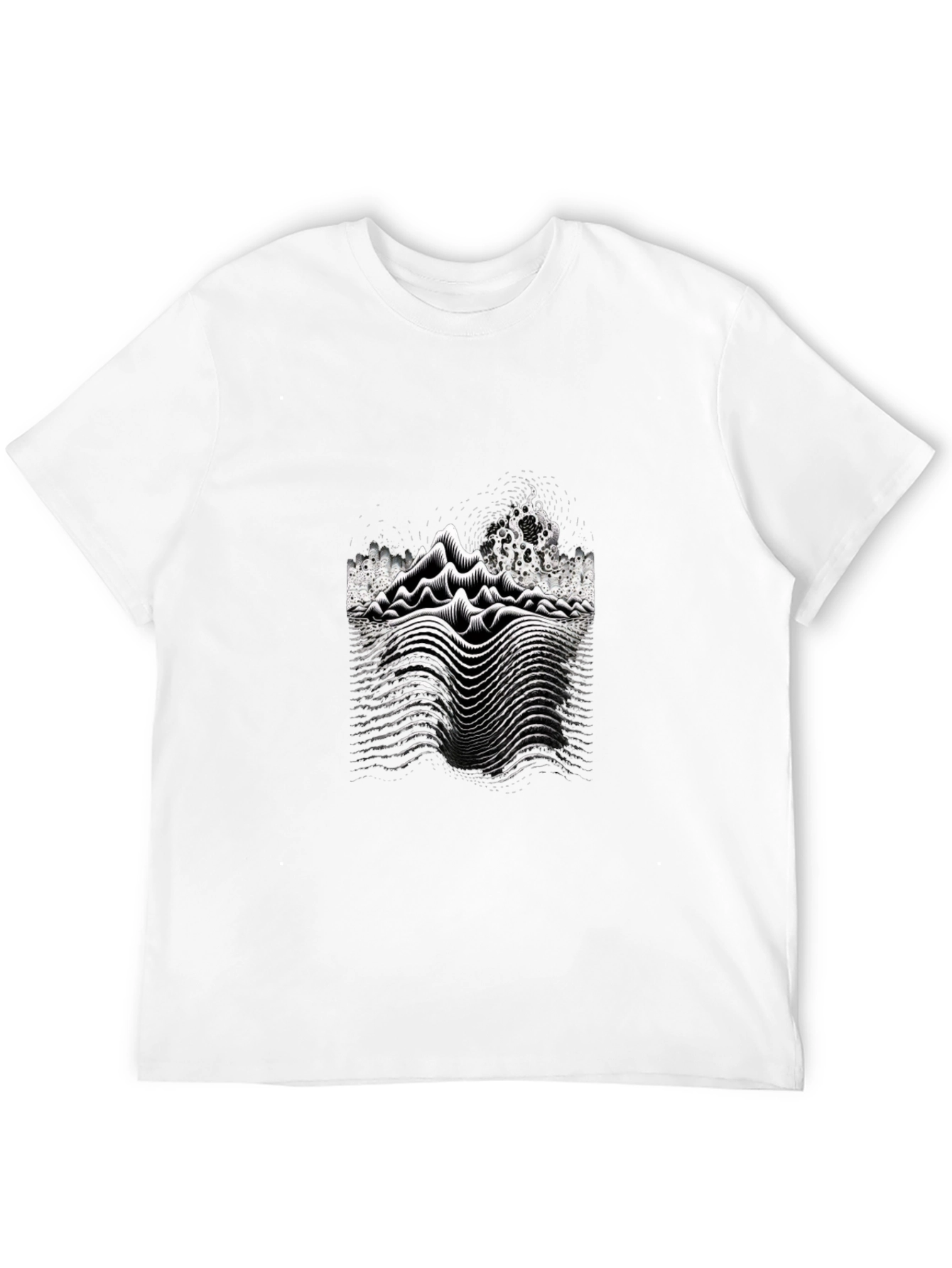 Abstract Wave Black T-Shirt
