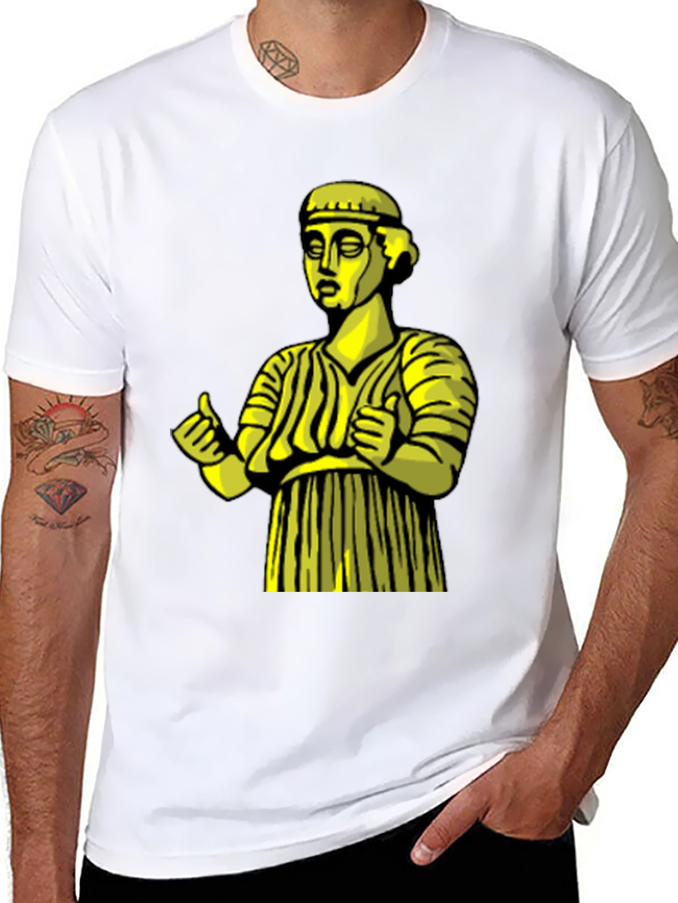 Ancient Statue Graphic Tee - Unique Design