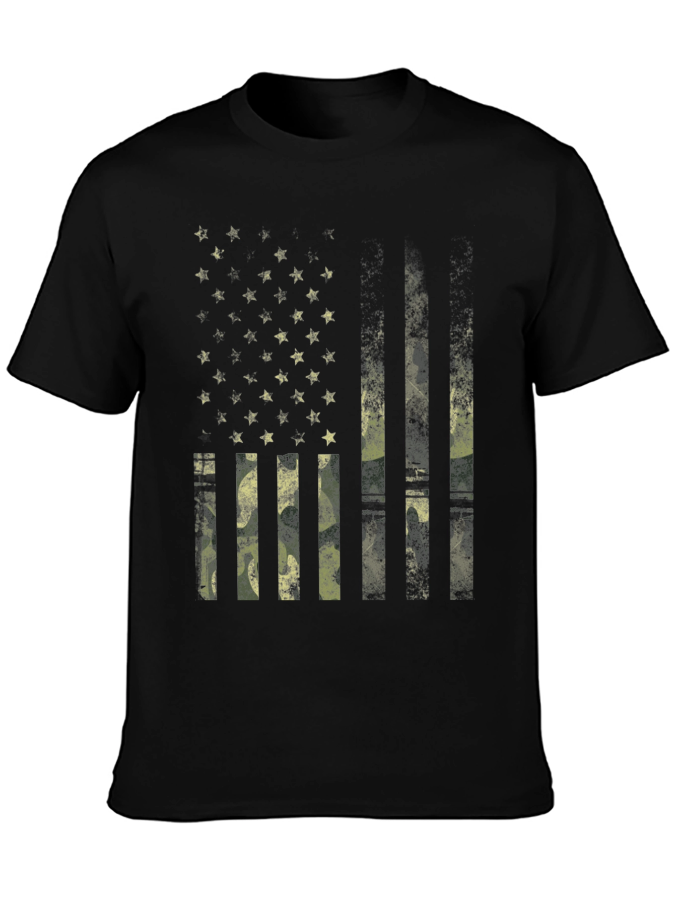 Camo USA Flag Graphic T-Shirt
