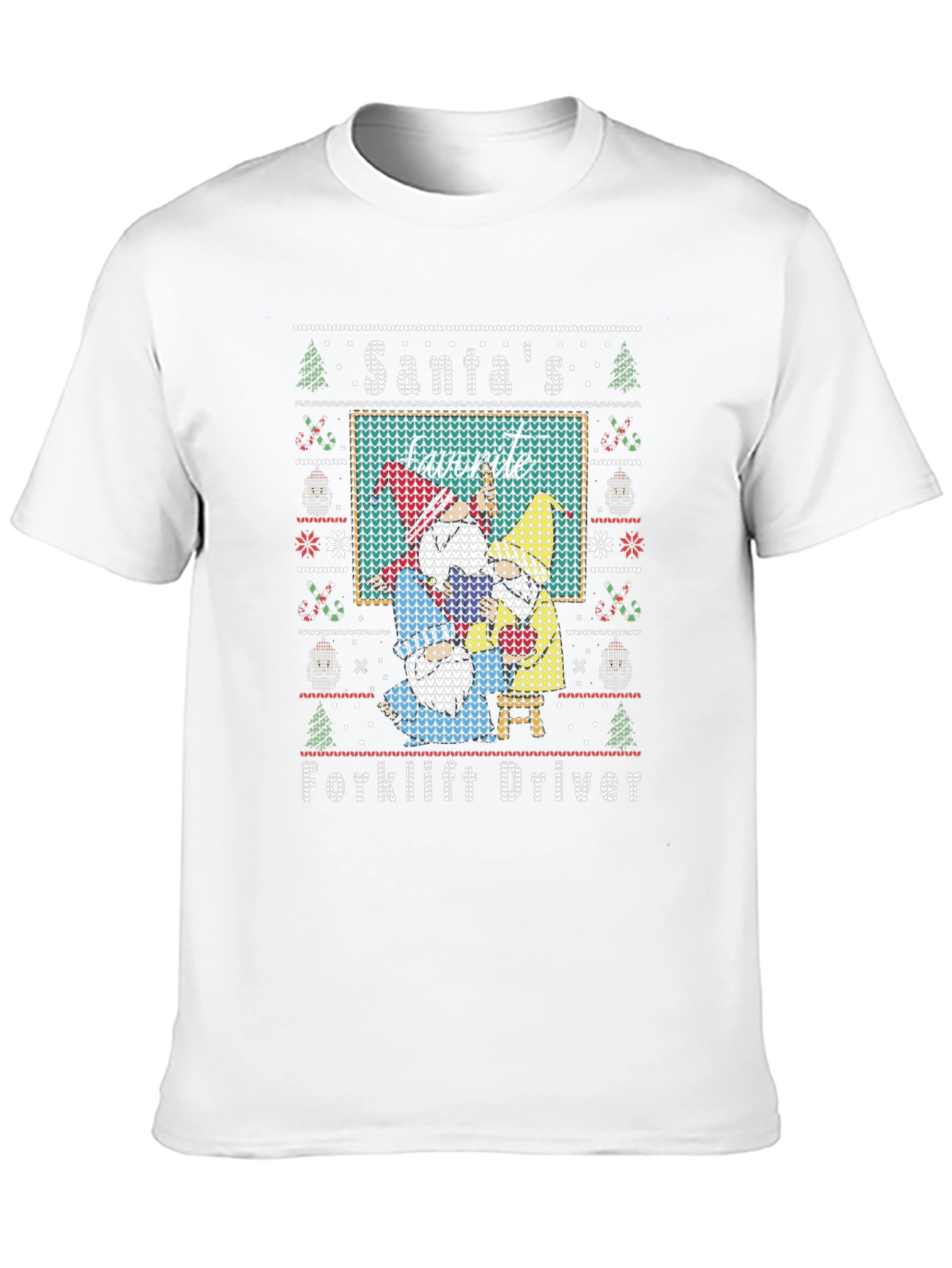 Santas Favorite Forklift Driver Ugly Christmas T-Shirt