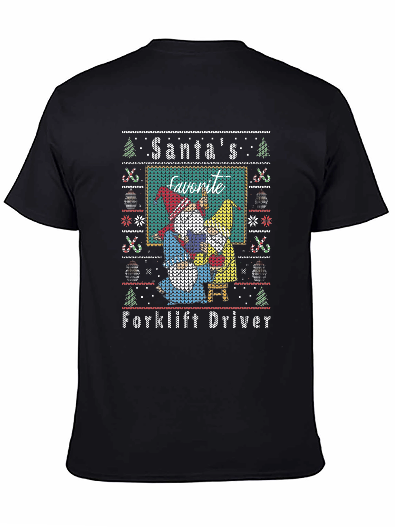 Santas Favorite Forklift Driver Ugly Christmas T-Shirt