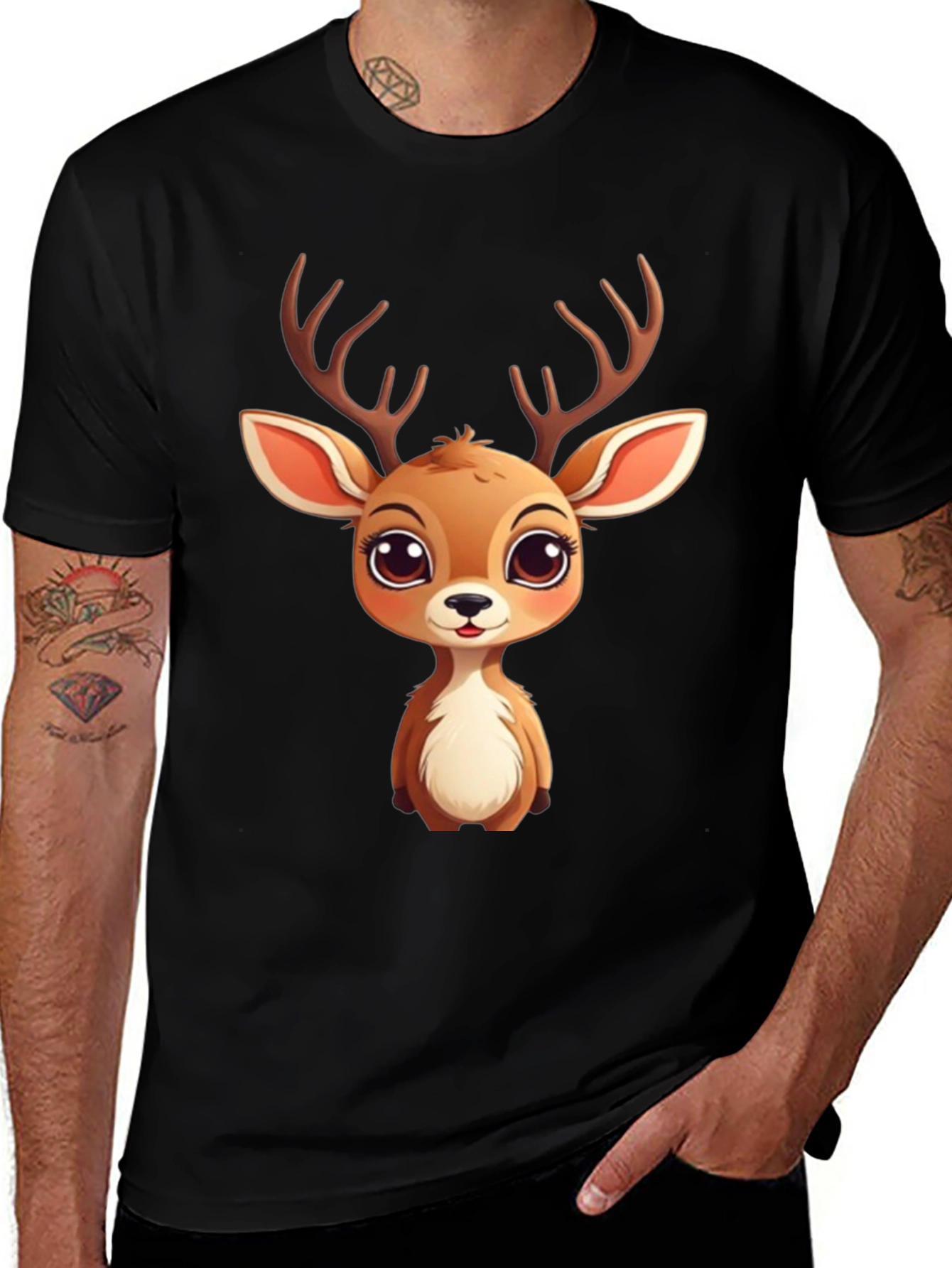 Cute Cartoon Deer Graphic Tee